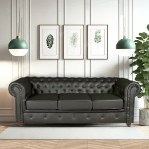 Le Quai des Affaires Chesterfield Canapé 3 places – Noir