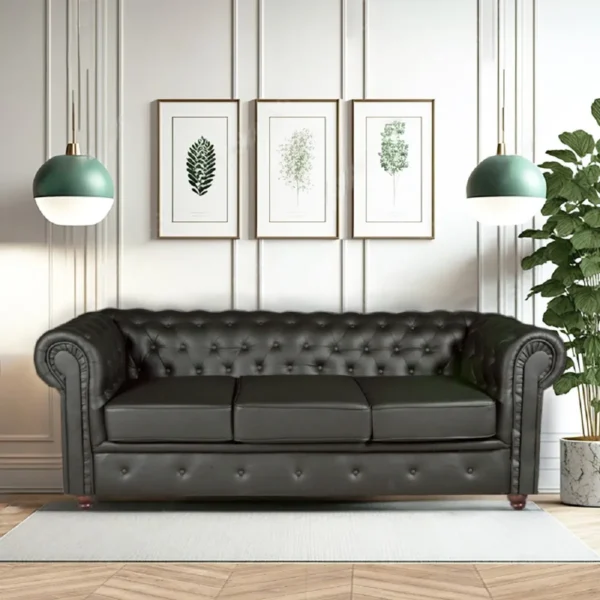 Le Quai des Affaires Chesterfield Canapé 3 places – Noir