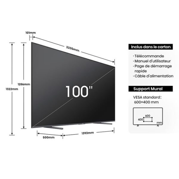 Tv Qled 100″ hisense 100e7nq