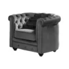 oo VENTE-UNIQUE CHESTERFIELD – Velours anthracite