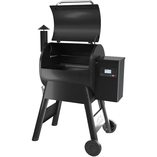 Barbecue pellet TRAEGER Pro 575 noir sur chariot, grille haute 56x18 cm, grille basse 56x48 cm
