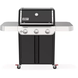 Barbecue gaz WEBER Genesis E-315 noir inox 3 brûleurs sur chariot, 68x48 cm