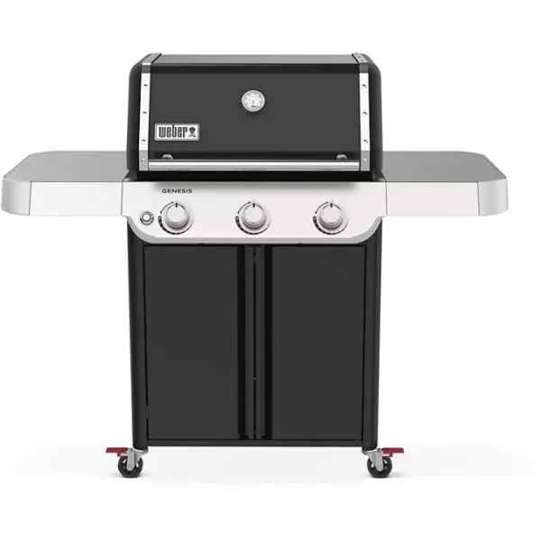 C Barbecue gaz WEBER Genesis E-315 noir inox 3 brûleurs sur chariot, 68x48 cm