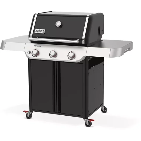 CC Barbecue gaz WEBER Genesis E-315 noir inox 3 brûleurs sur chariot, 68x48 cm