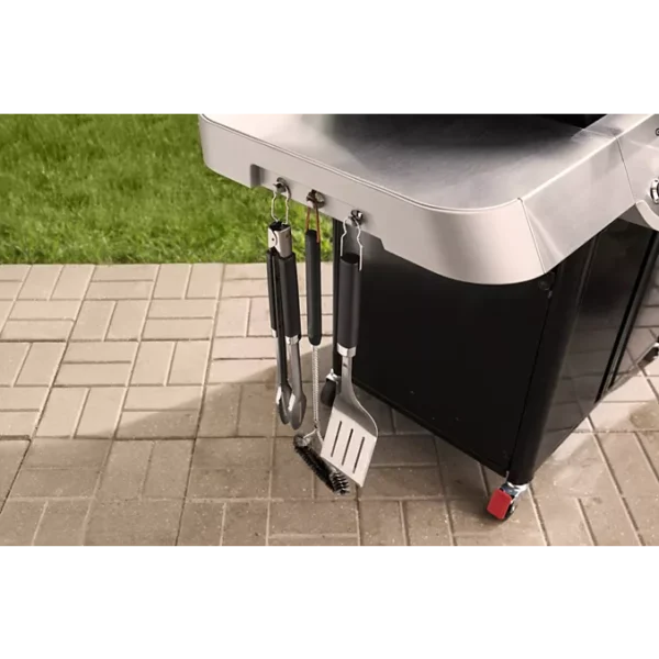 CCCC Barbecue gaz WEBER Genesis E-315 noir inox 3 brûleurs sur chariot, 68x48 cm
