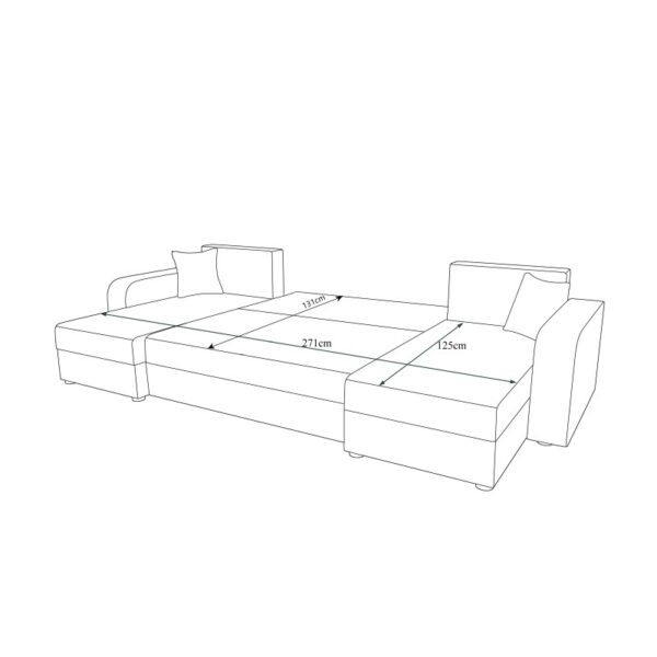 DDDD Canapé d'angle panoramique convertible NOLATIO U