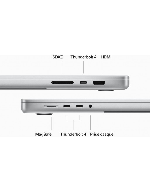 MacBook Pro 16" M3 Max 48 Go RAM 1 To SSD CPU 16 cœurs GPU 40 cœurs Argent Nouveau