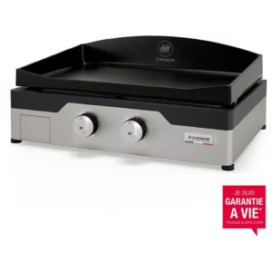 F Plancha gaz LE MARQUIER Signature Allure 260 Duo 2 brûleurs à poser, 60x40 cm