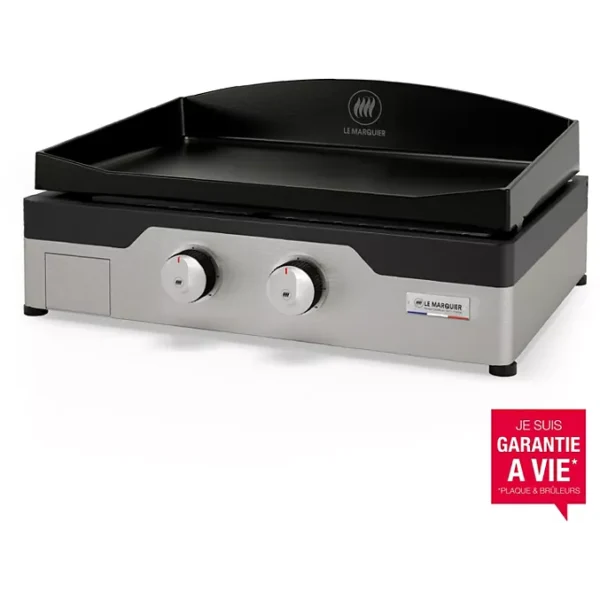Plancha gaz LE MARQUIER Signature Allure 260 Duo 2 brûleurs à poser, 60x40 cm