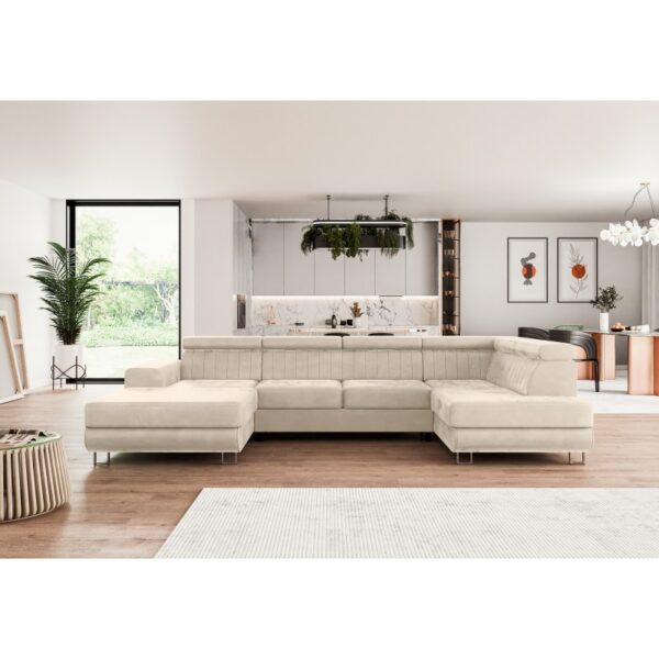 FF Canapé d'angle panoramique SINEA avec têtières réglables