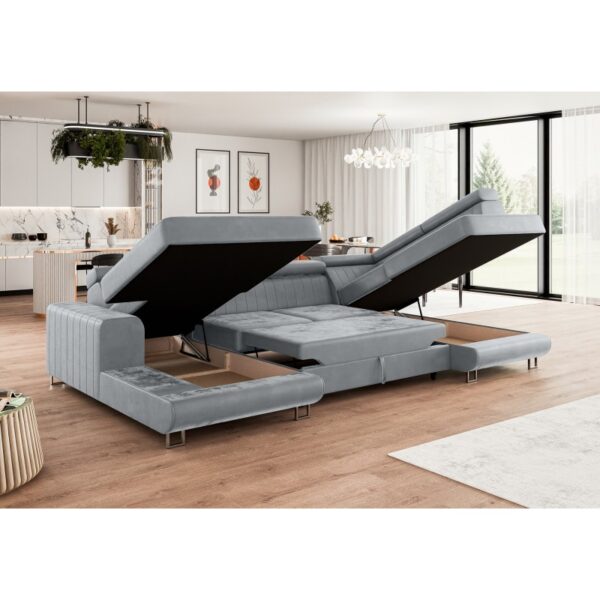 FFF Canapé d'angle panoramique SINEA avec têtières réglables