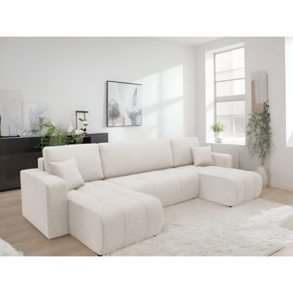 G Canapé d'angle panoramique LIDIA en tissu