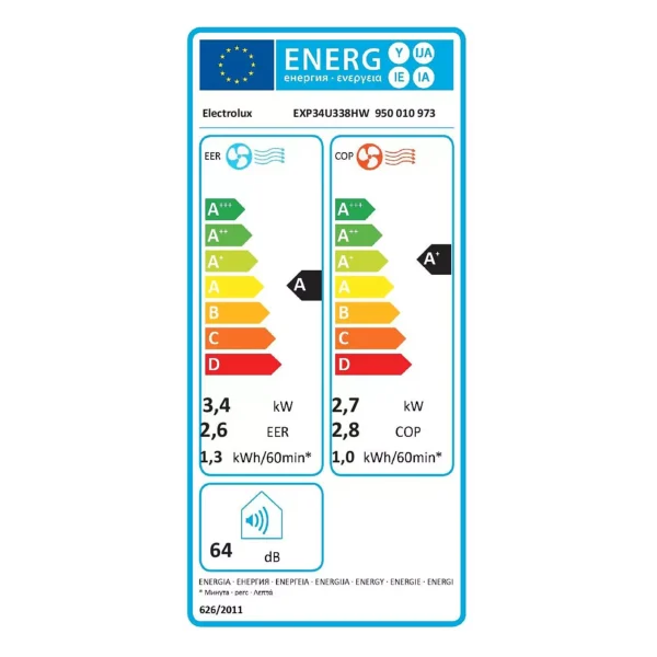 Climatiseur ELECTROLUX EXP34U338HW REVERSIBLE