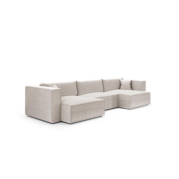 Canapé d'angle en U Convertible MONIYA en velours côtelé