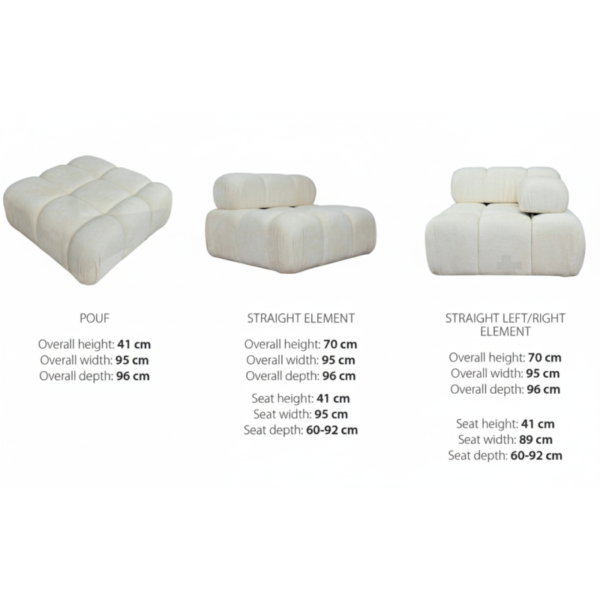 Canapé modulable SOLIA - pouf en option