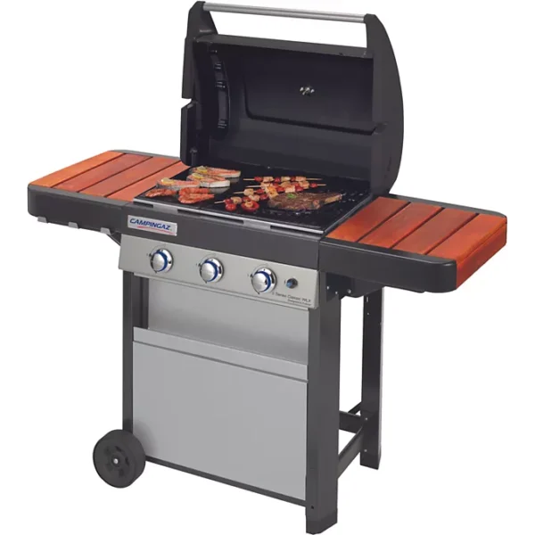 Barbecue gaz CAMPINGAZ 3 SERIES CLASSIC WLX inox 3 brûleurs sur chariot, 61x45 cm