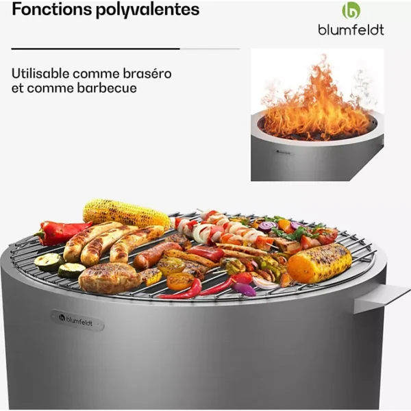 MMM Brasero BLUMFELDT Ignite Pure sans fumée grill acier inox