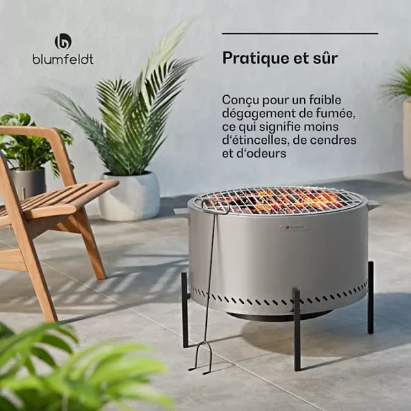 MMMM Brasero BLUMFELDT Ignite Pure sans fumée grill acier inox