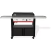 Plancha gaz WEBER black 3 brûleurs sur chariot, 76x46 cm