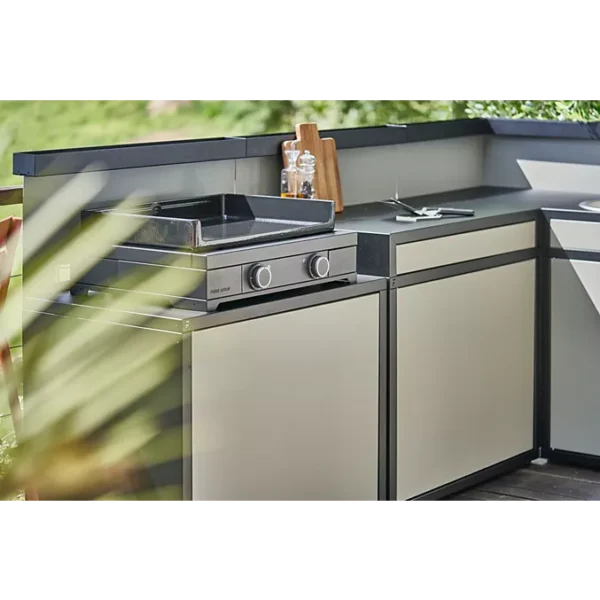 SSS Plancha électrique FORGE ADOUR Modern E 60 A N noir 2 brûleurs à poser 65.5x39.5 cm