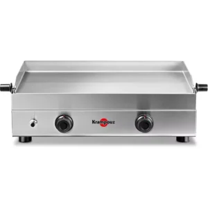 U Plancha gaz KRAMPOUZ SAVEUR inox 2 brûleurs à poser, 64x34 cm