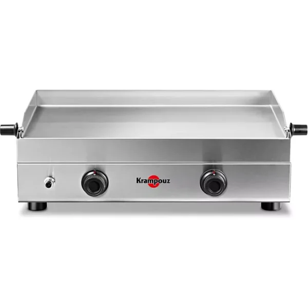 U Plancha gaz KRAMPOUZ SAVEUR inox 2 brûleurs à poser, 64x34 cm