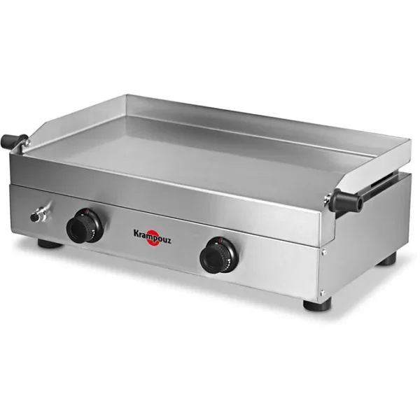 UU Plancha gaz KRAMPOUZ SAVEUR inox 2 brûleurs à poser, 64x34 cm
