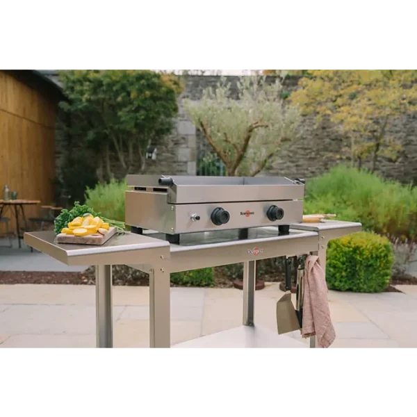 UUU Plancha gaz KRAMPOUZ SAVEUR inox 2 brûleurs à poser, 64x34 cm