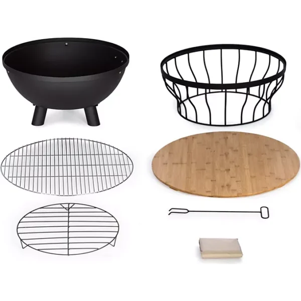 UUU Brasero BLUMFELDT Nantai 3en1 grill & planche Ø66cm bambou