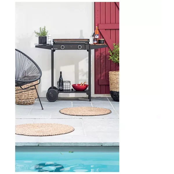 XX Plancha gaz FORGE ADOUR Base 60 Acier 2 brûleurs à poser, 57.5x37.9 cm