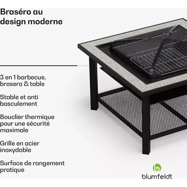Brasero BLUMFELDT Merano Avanzato 87cm 3en1 grill table