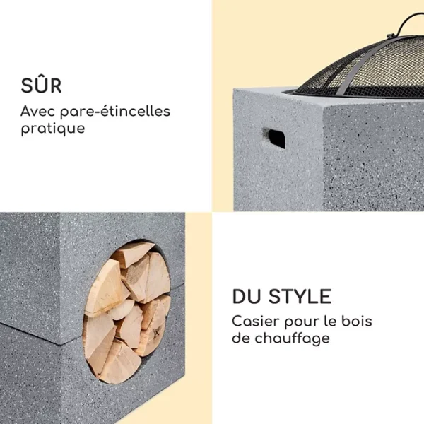 ZZZ Brasero BLUMFELDT Monolith - Gris foncé