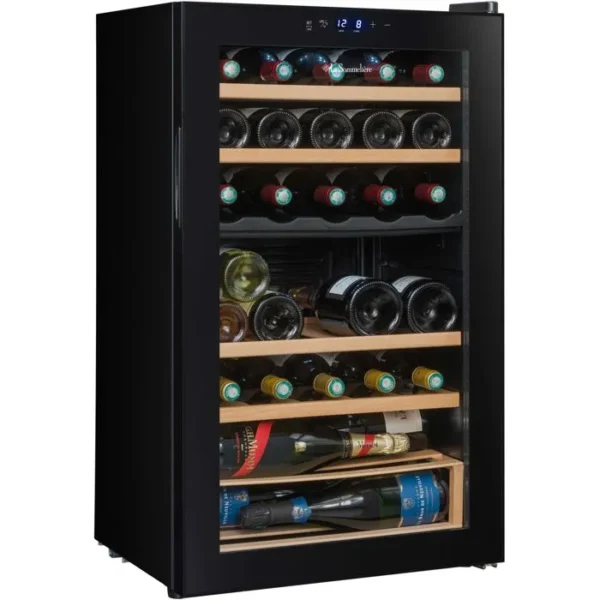 Cave à vin de service - LA SOMMELIERE - SLS33DZ - 33 bouteilles - Classe G - 49,5 x 43 x 84,8 cm - Noir