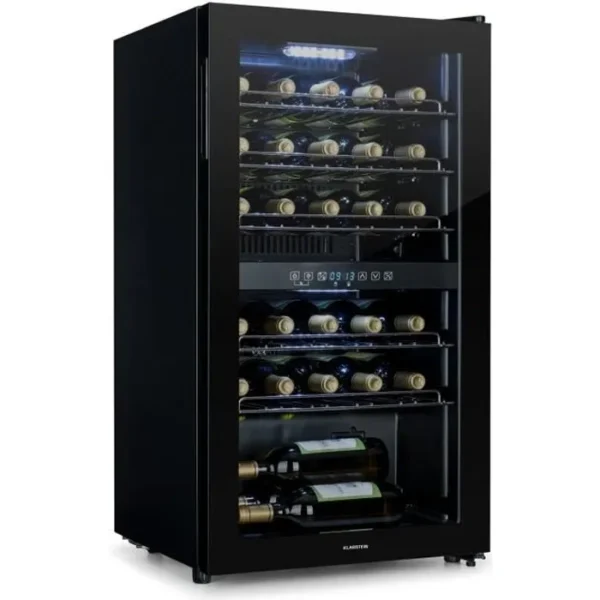 Cave à vin - Klarstein Shiraz 29 Duo - 2 zones 80 L-29 bouteilles 5-22°C - Tactile - Noire