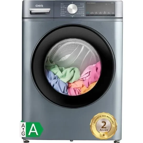 Lave-linge - CHIQ - CFL80-14586IM3XA - Chargement frontal 8 kg - Moteur Inverter - 1400 tr-min
