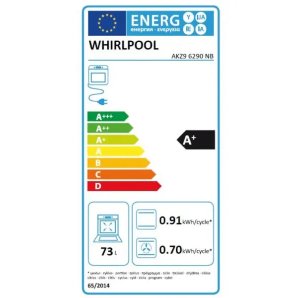 four-encastrable-multifonction-pyrolyse-whirlpoo (1) Four encastrable WHIRLPOOL AKZ96290NB - Pyrolyse - Chaleur tournante - 73L - Classe A+ - Noir