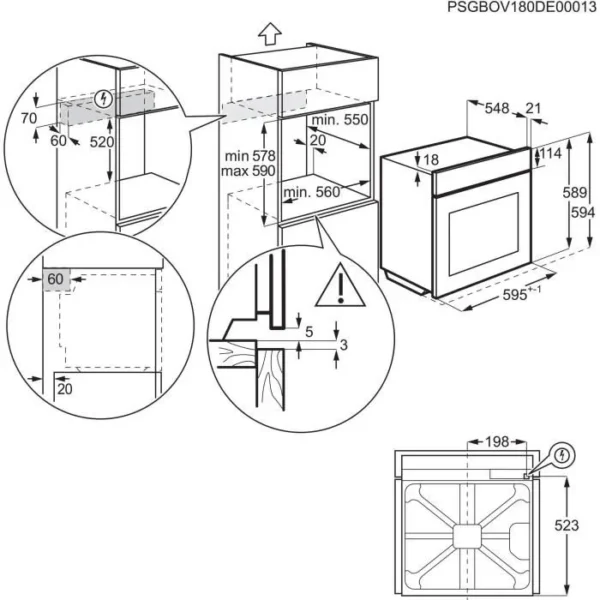 four-encastrable-pyrolyse-chaleur-tournante-pu (7) Four encastrable - Pyrolyse - Chaleur tournante pulsée - ELECTROLUX EOF6P46Z - Porte froide