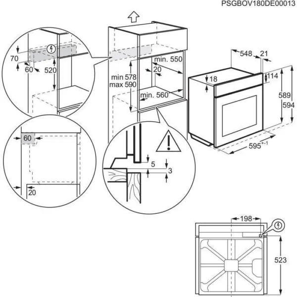 Four Encastrable Pyrolyse - Fonction vapeur - Sonde de cuisson - Classe A + - EOC6P67Z2 Noir