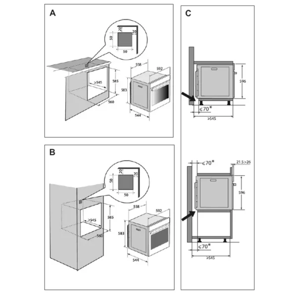 Four intégrable Fascination Collection De Dietrich DOP7220X Inox