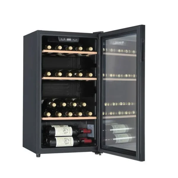 gedtech-cave--vin-de (2) GEDTECH Cave à vin de vieillissement GWC31 - Pose libre - 31 bouteilles - Mono zone - Etagères bois