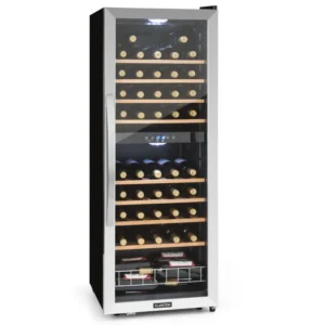 klarstein-cave-a-vin-19-bouteilles-avec-etageres-e Cave à vin Klarstein Barossa - Noir - Étagères en bois - Porte en verre - Écran LCD - Température 5 à 18°C