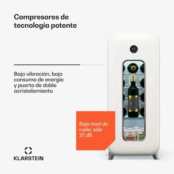 Cave à Vin - KLARSTEIN - Shirley 15 Uno - Porte Vitrée - Éclairage LED - 15 Bouteilles