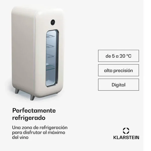 Cave à Vin - KLARSTEIN - Shirley 15 Uno - Porte Vitrée - Éclairage LED - 15 Bouteilles