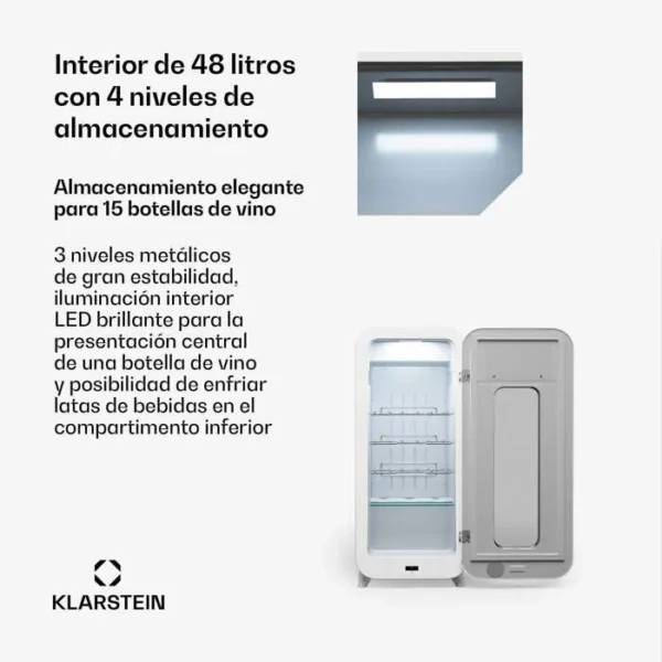 Cave à Vin - KLARSTEIN - Shirley 15 Uno - 15 Bouteilles - Porte Vitrée - Éclairage LED