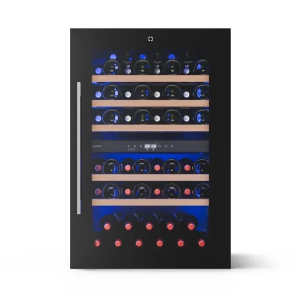Klarstein Illuminosa Cave à vin encastrable Cave 2 zones 57 bouteilles 143 L