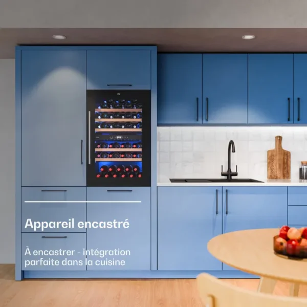 Klarstein Illuminosa Cave à vin encastrable Cave 2 zones 57 bouteilles 143 L