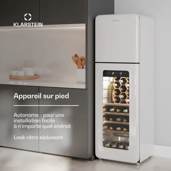 Cave à vin - Klarstein Vinovilla 7 Built-in Uno Onyx - 20 litres - Panneau de commande tactile