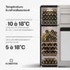 Cave à vin - Klarstein Vinovilla 7 Built-in Uno Onyx - 20 litres - Panneau de commande tactile