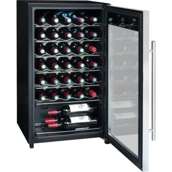 LA SOMMELIERE LS34A - Cave à vin de Service - 34 bouteilles - Pose libre Porte Vitrée - L 48 x H 83.8 cm
