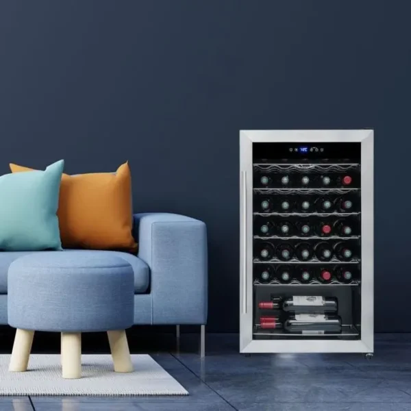 LA SOMMELIERE LS34A - Cave à vin de Service - 34 bouteilles - Pose libre Porte Vitrée - L 48 x H 83.8 cm